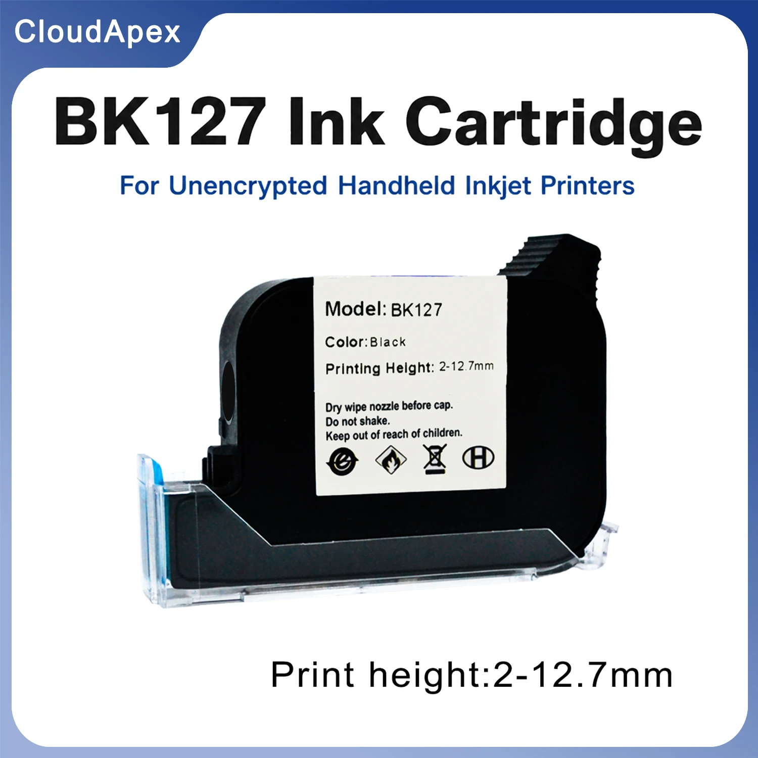 Solvent Ink Cartridge TIJ 42ml 12.7mm Compatible with 2588 2588+  JS10(M)  JS12(M) Handheld Inkjet Printer Date QR Logo Coding
