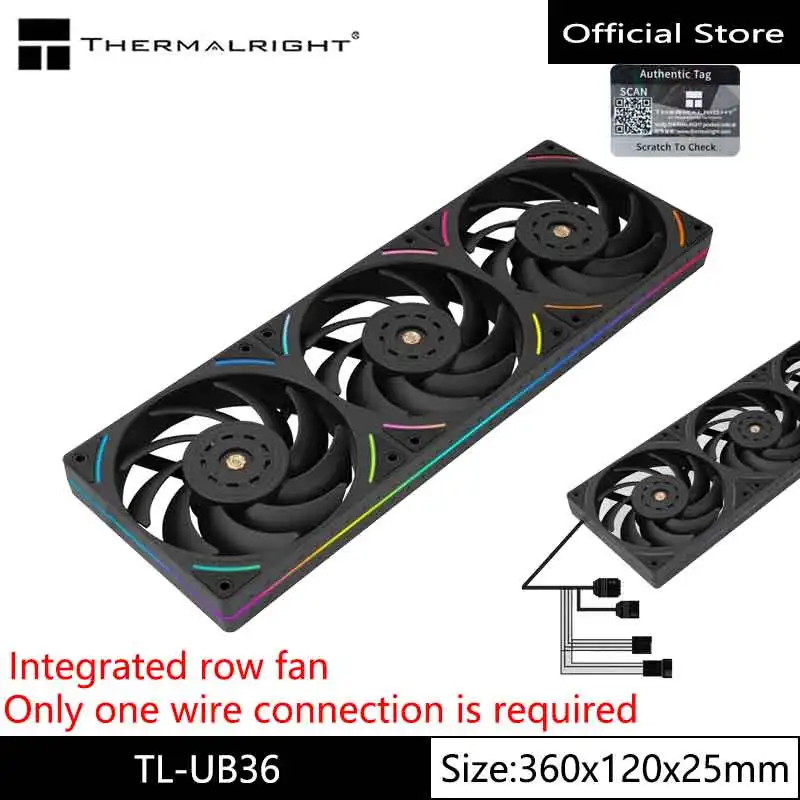 

Thermalright TL-UB36 Integrated row fan,360x120x25mm,One-line connection to the motherboard，high-performance chassis cooling fan