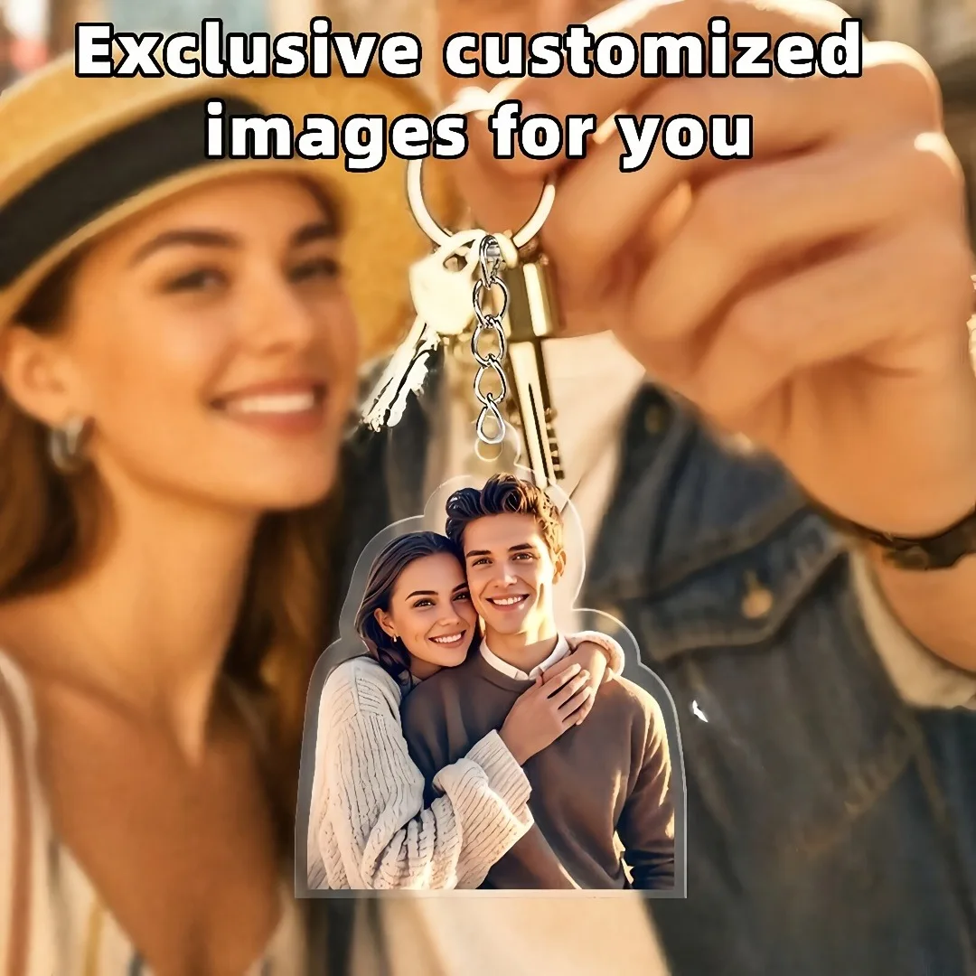 Custom Photo Acrylic Keychain, Personalized Photo Keychain, Family Photo Keychain, Dog Keychain, Pet Photo Keychain, Personalize
