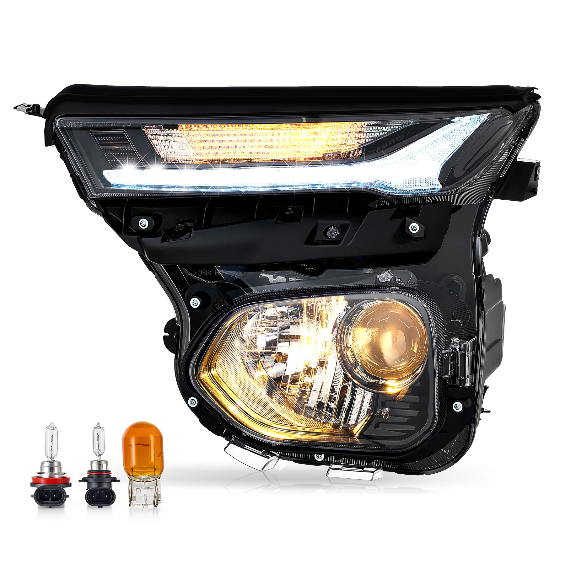 

VRC Headlights for 2021 2022 2023 Chevy Trailblazer LED DRL Halogen w Bulbs Driver Side w/LED DRL