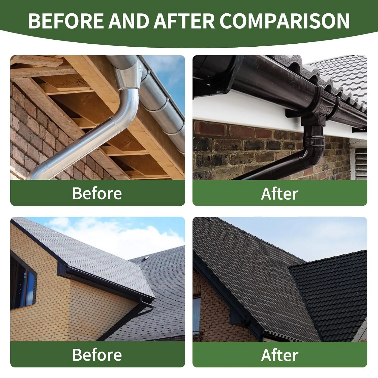 مانع التسرب المطاطي السائل المقاوم للماء - مانع التسرب للسقف، أسود مقاوم للماء، 32 أونصة سائلة مرنة #2