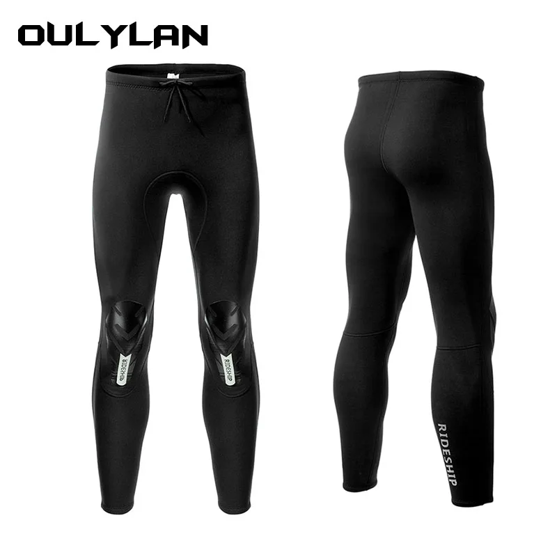 OULYLAN 3mm Wetwuit Premium Diving Suit for Men Women Pants Neoprene Swimwear Black Keep Warm Black Surfing Snorkeling