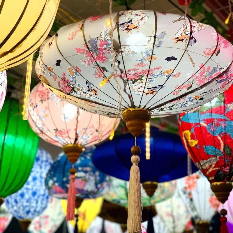 12/14 Inch Chinese Stijl Satijn Zijde Lantaarn Corridor Restaurant Thee Room Decor Paleis Lamp Mid-Herfst Lente Festival Decor