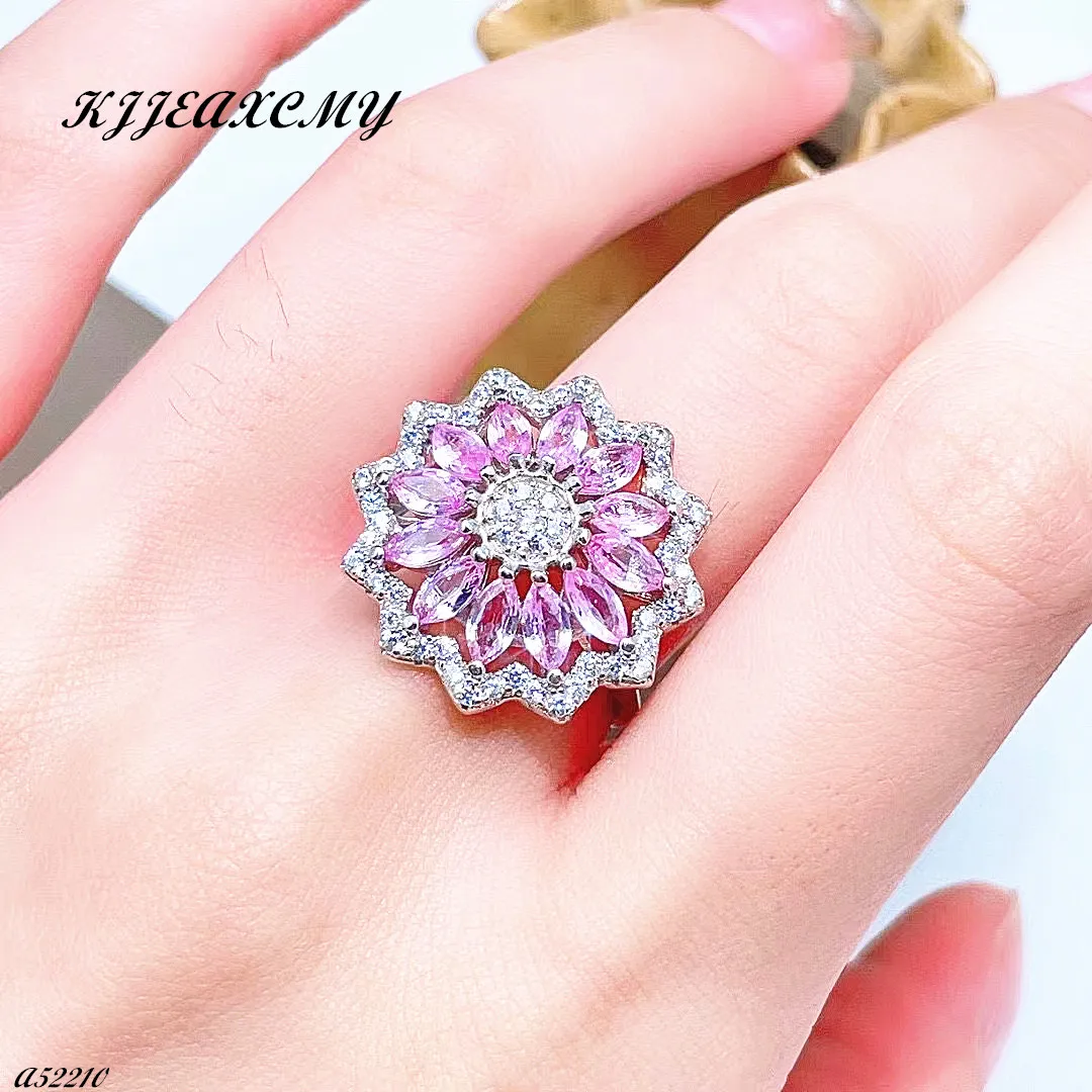 

Boutique Jewelry 925 Sterling Silver Natural Treasure Pink Sapphire Women's Ring Gift Wedding Party Girl New Year Valentine's