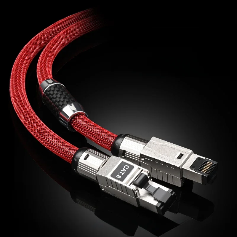 HiFi-Cat8 Ethernet-Kabel 6n reines Silber 40gbps Geschwindigkeit Netzwerk kabel für ansi/TIA-568-C.2-1 Internet-Patch-Linie Audio-Ethernet