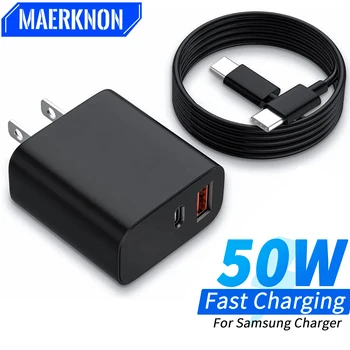 PD 50W USB C şarj süper hızlı şarj adaptörü Samsung Galaxy S23 S22 Ultra not 20 A53 QC 3.0 telefon şarj 5A tipi C kablo
