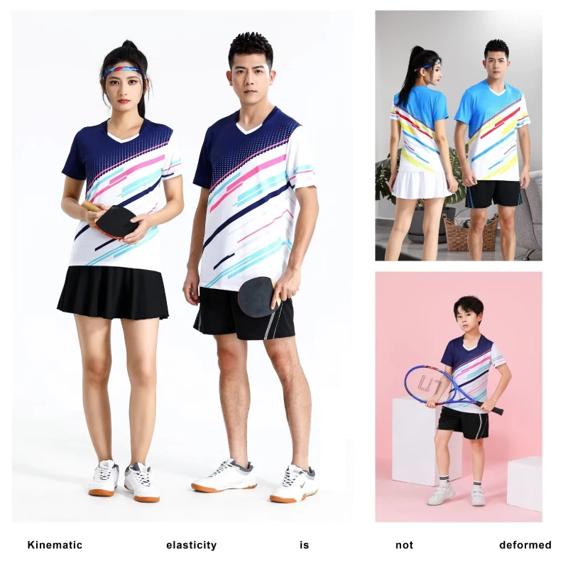 2024 Championship magliette da Ping Pong uomo donna Ping Pong t-shirt da Badminton a maniche corte con assorbimento dell'umidità