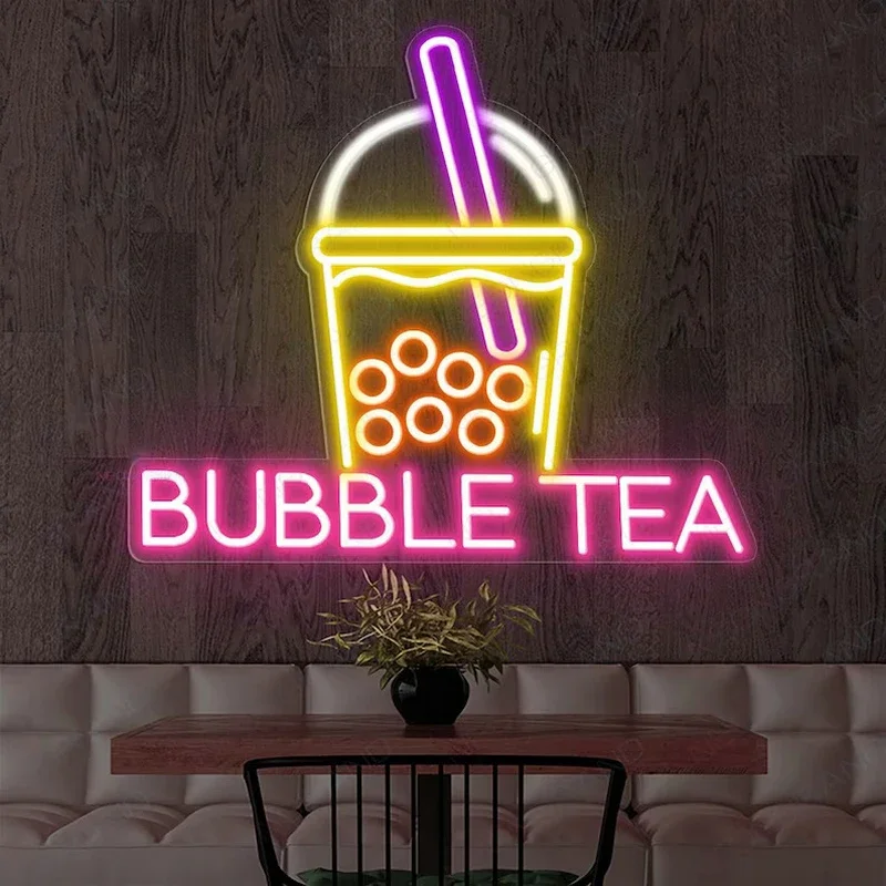 Imagem -04 - Bubble Tea Led Neon Sign Negócios Personalizados Boba Milk Tea Shop Wall Art Bebida Publicitária Club Store Abrindo Presentes