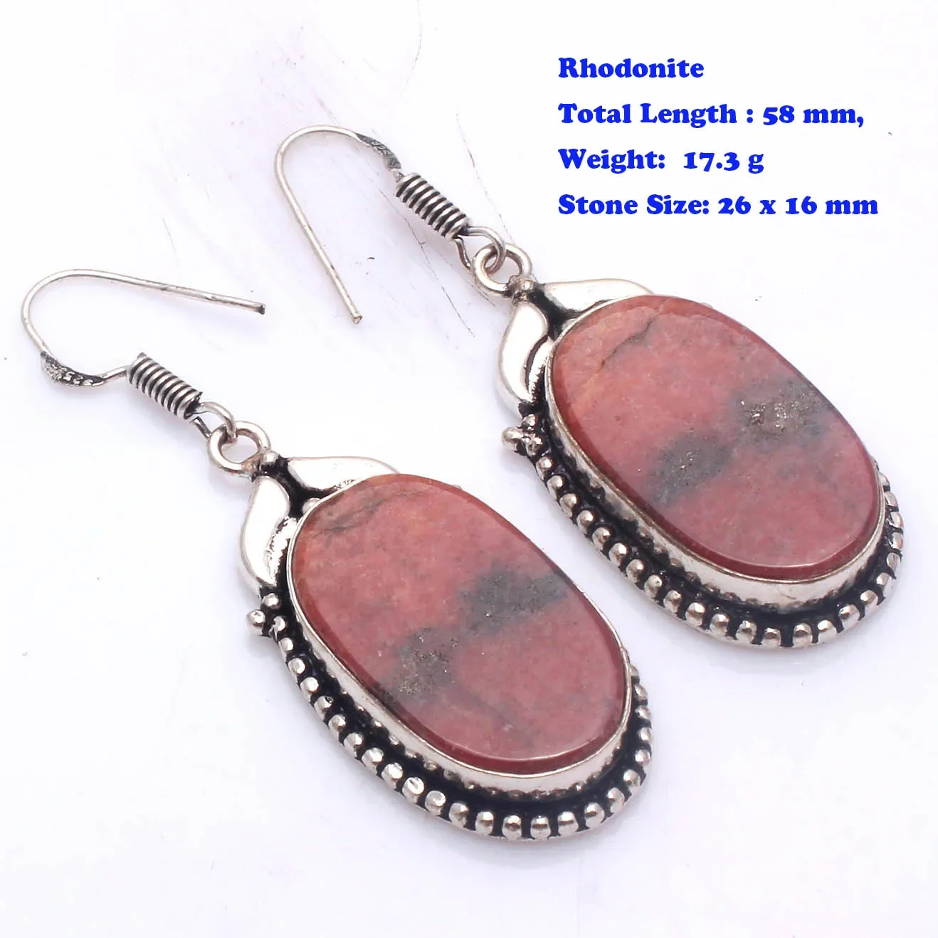 Genuine Ruby Moonstone Coral Tiger Eye Citrine Rose Quartz Chalcedony Carnelian Jasper Earrings Silver Copper