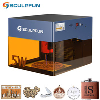 SCULPFUN iCube Pro 5W Portable DIY Printer Logo Mark Printer Cutter Desktop Mini Laser Engraving Machines for Wood Plastic