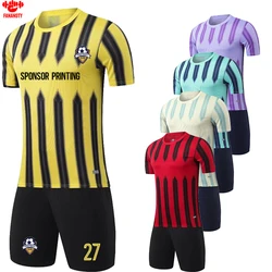 Set Breathable Personalize Training Suits Men Football Jerseys Children Kid Soccer Uniform  Customize Logo Team Name Number Club