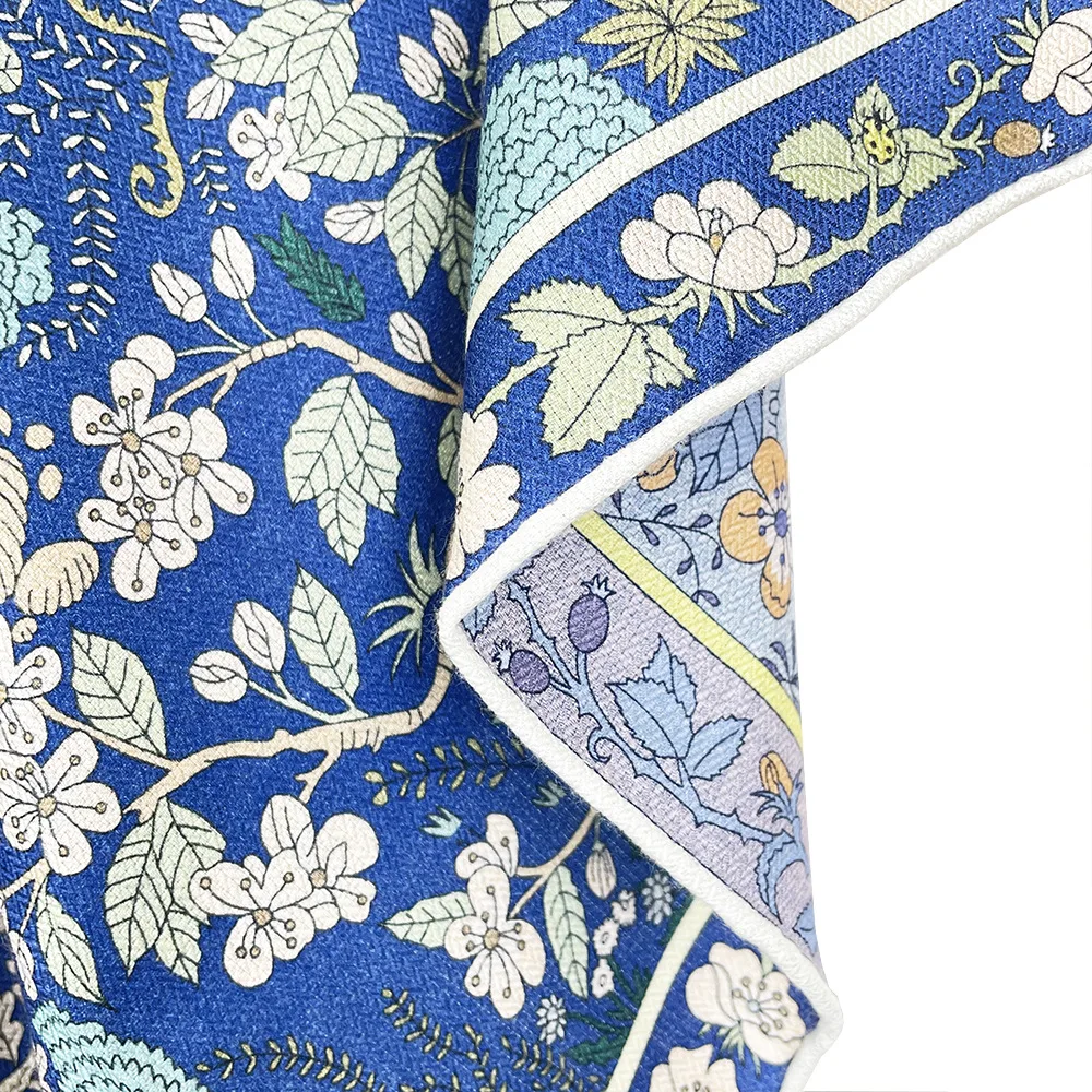 Double Sided Silk Wool Scarf 85CM Winter Luxury Rolled Edges Bandanas Shawls Women Square Scarves Mother Gift