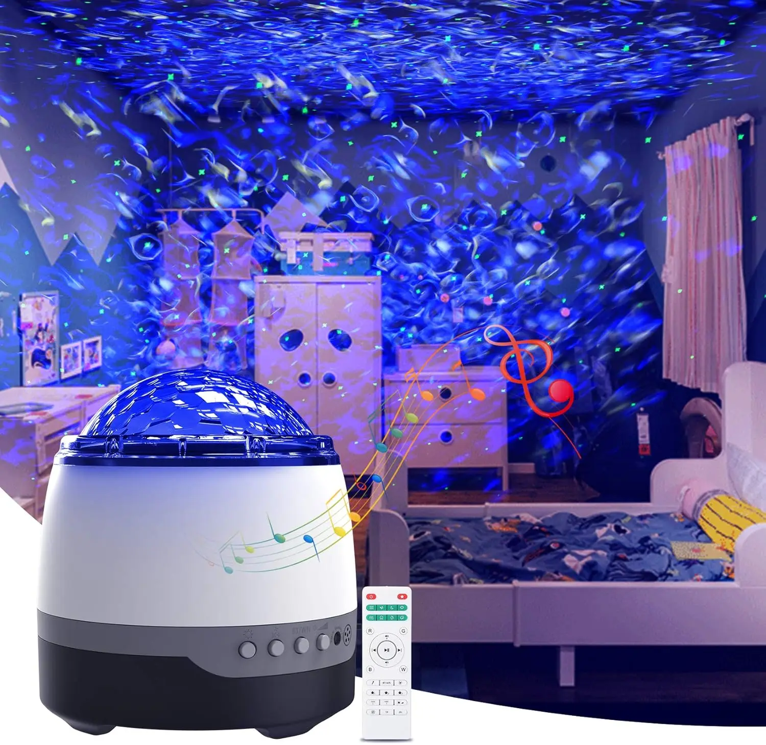 

Galaxy Light Aurora Projector Night Light LED Starry Sky Projector For Bedroom Nebula Projector Lamp Bluetooth Speaker For Party