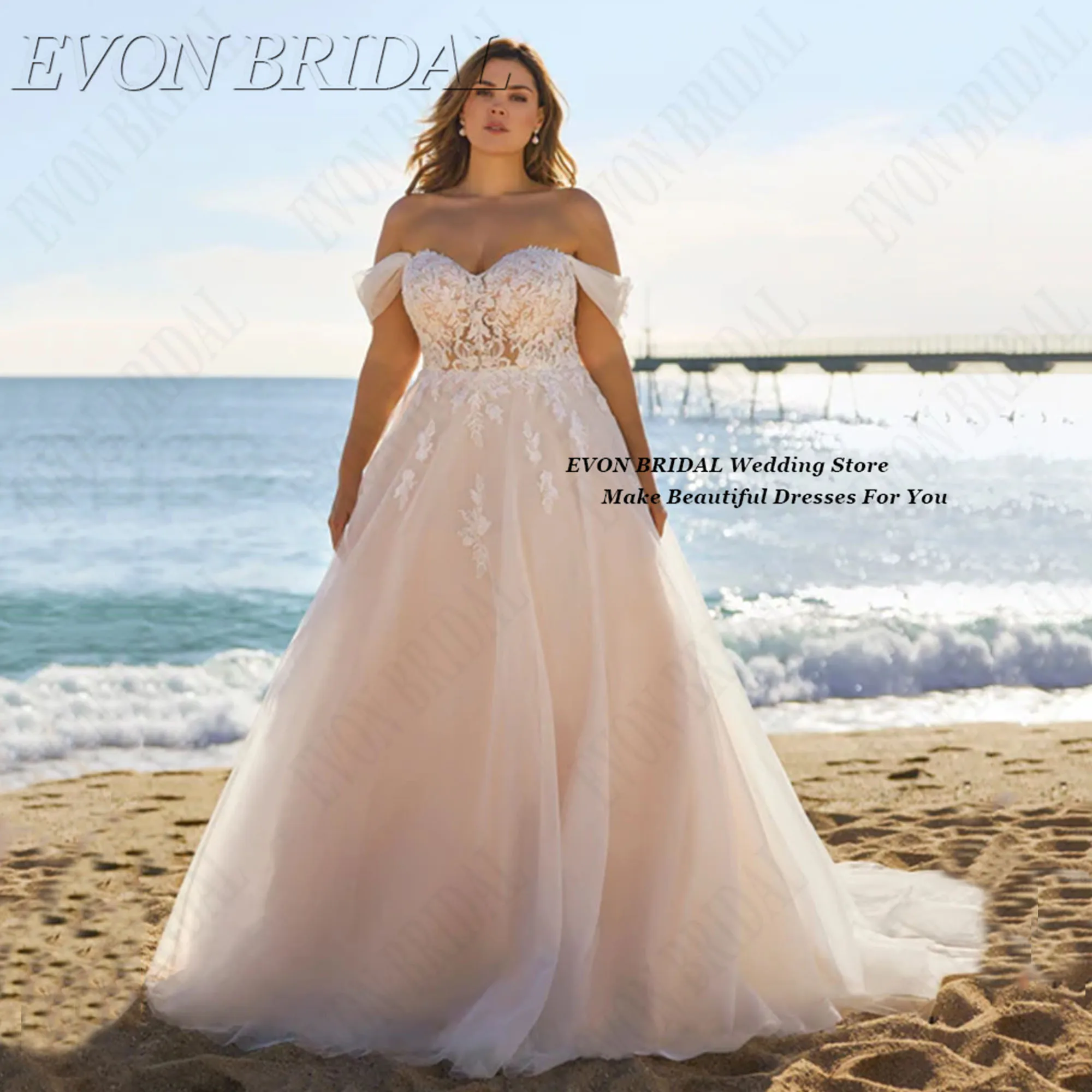 

Off Shoulder Large Size Wedding Dresses Customized Bridal Gown Sexy Backless Lace Civil Vestidos De Novia Boda EVON BRIDAL