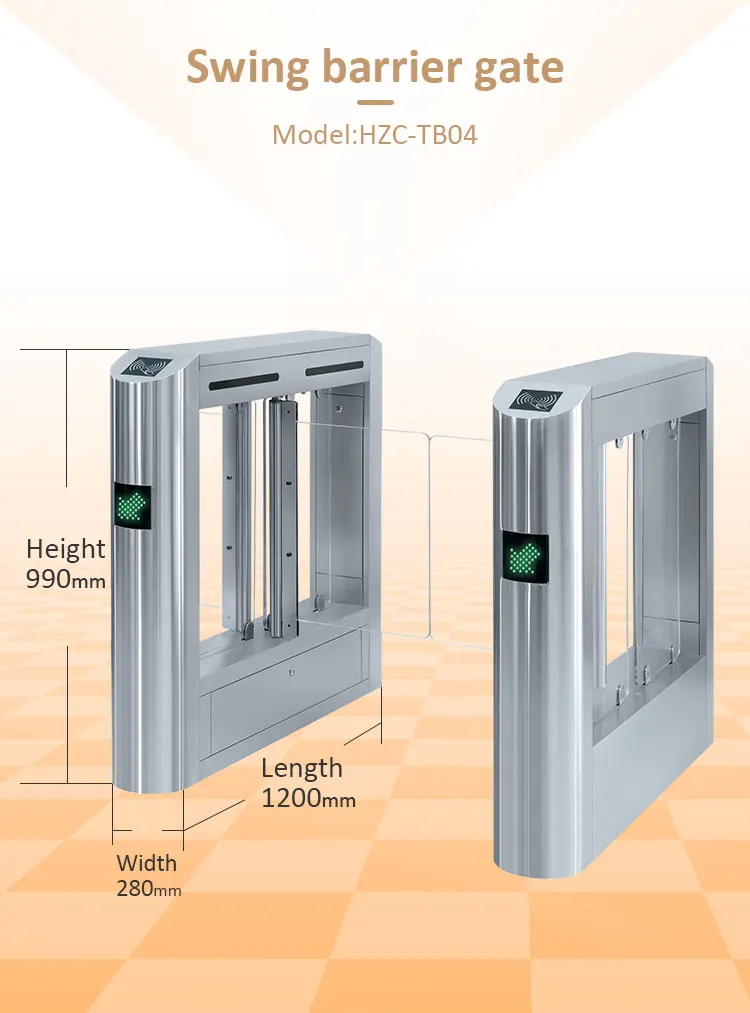 Bi-directional Security Swing Gate Portable Design Brushless DC Motor Fast Lane Barrier Speed Gate Rfid FlapTurnstile for Office