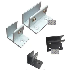 8Pcs Aluminum F Shaped Glass Wall Clip Acrylic Mirror Shelf Holder