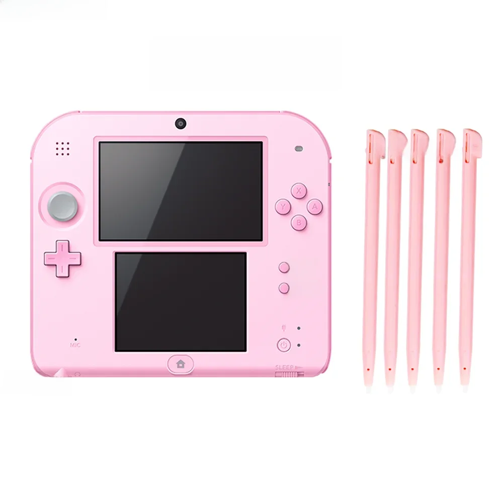 Stylet en plastique rose pour écran tactile, 10 pièces, pour Console de jeu 2DS, stylet pour N2DS, bleu et rouge