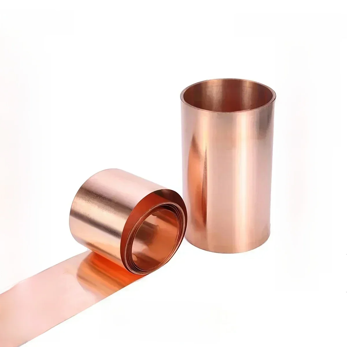 Bande de feuille de cuivre pur 99.99%, 1 mètre de largeur 5-400mm, feuille blindée en cuivre rouge T2 de haute pureté, épaisseur du rouleau 0.01mm -1mm