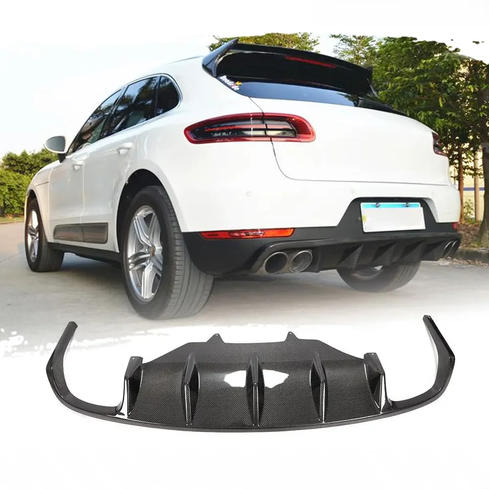 Spoiler tylnego zderzaka z włókna węglowego do Porsche Macan Turbo GTS Base 2014-2020 Tylny dyfuzor Spoiler Osłona Zestawy karoserii — zdjęcie 2
