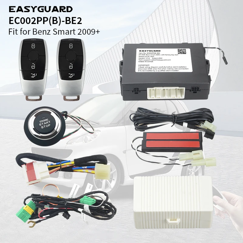 

EASYGUARD CANBUS PKE пассивный бесключевой доступ система дистанционного запуска для Benz Smart 2009+ с заводским ключом только запуска