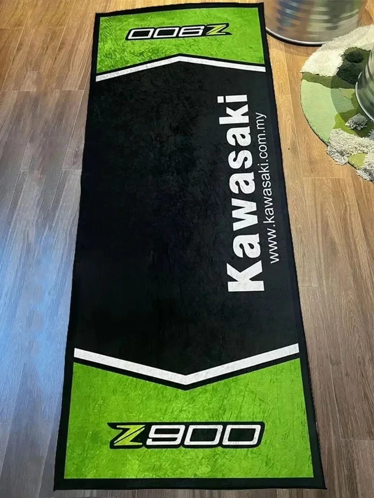 Garage Mat Motorcycle Carpet Racing Cool Moto Display Kawasaki Carpet for Kawasaki Motorcycle Area Rug Anti-slip Floor Decor Rug - afbeelding 2