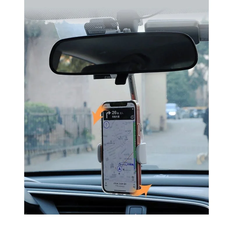 Suporte De Celular Com Espelho Retrovisor De 360 ° Ajustável Para AutomóvelAutomobile Rearview 360 Stand Adjustable Support  iPh