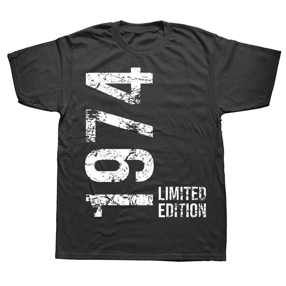 1974 Print Anniversary Tshirt Neck Short Sleeve Comfort Top 100% Cotton Men\'s And Women‘s Summer T-Shirt Fashion Trend T-Shirt