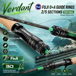 HASIDA Verdant Fishing Rod O+A Guide Rings 2/5 Sections Portable BFS Stream Micro Lure 3D Patented Fish Scale Sound Reel Seat