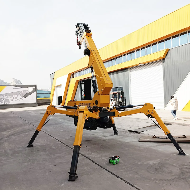 3T 8 Ton Remote Control Self-propelled Mobile Construction Mini Crane Hydraulic Telescopic Expansion Crawler Spider Crane Mini