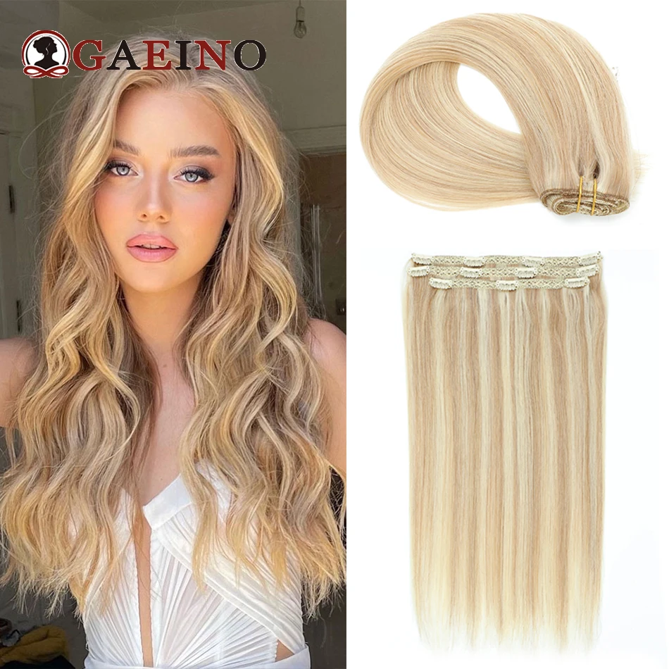 Clip In Hair Extensions 100%Remy Human Hair 3 Pieces Bone Straight Clip Ins Hair Extension 60G Real Natural European Hair 12-26