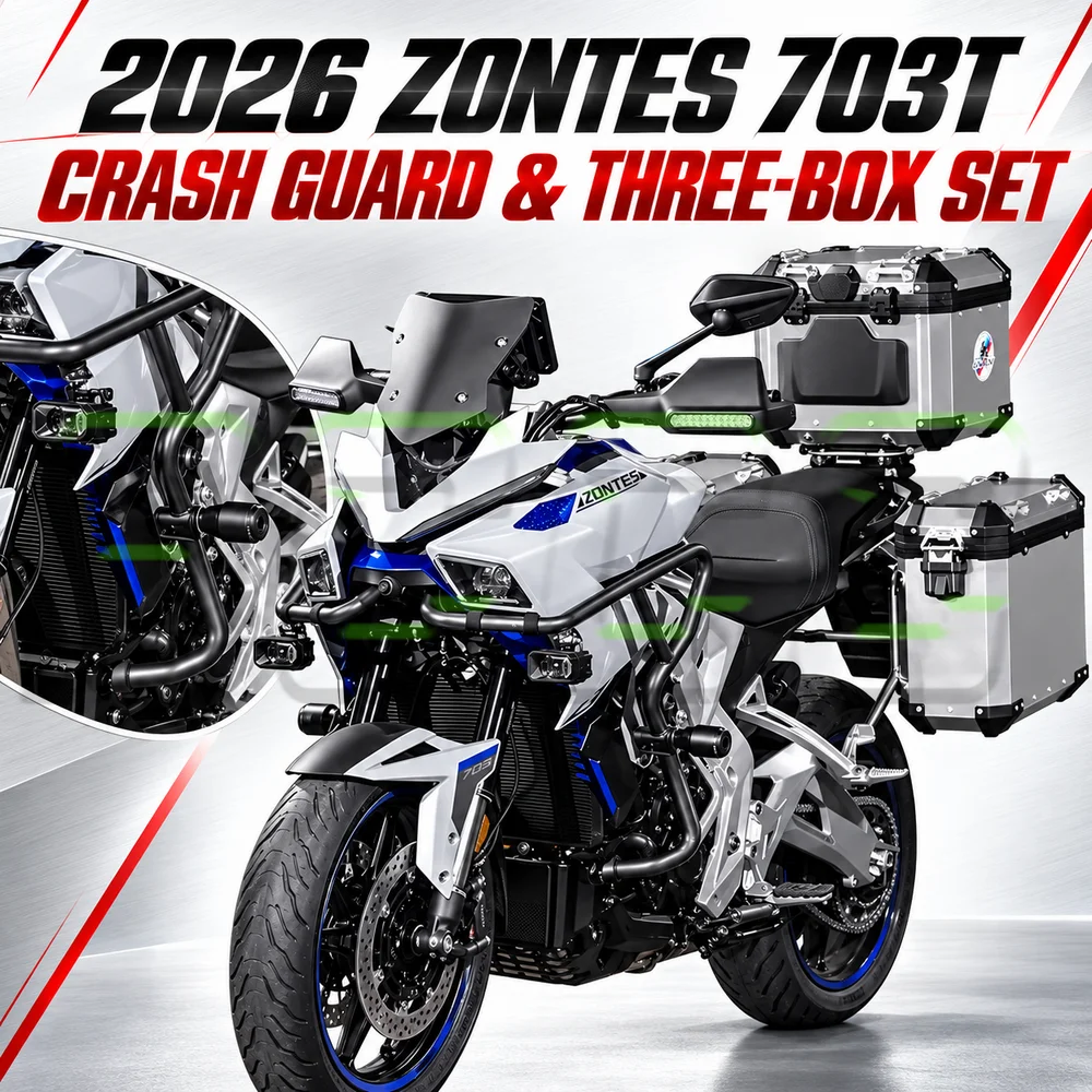 Aluminum Alloy Top Case Fit 2026 ZONTES 703T Stainless Steel Crash Bars
