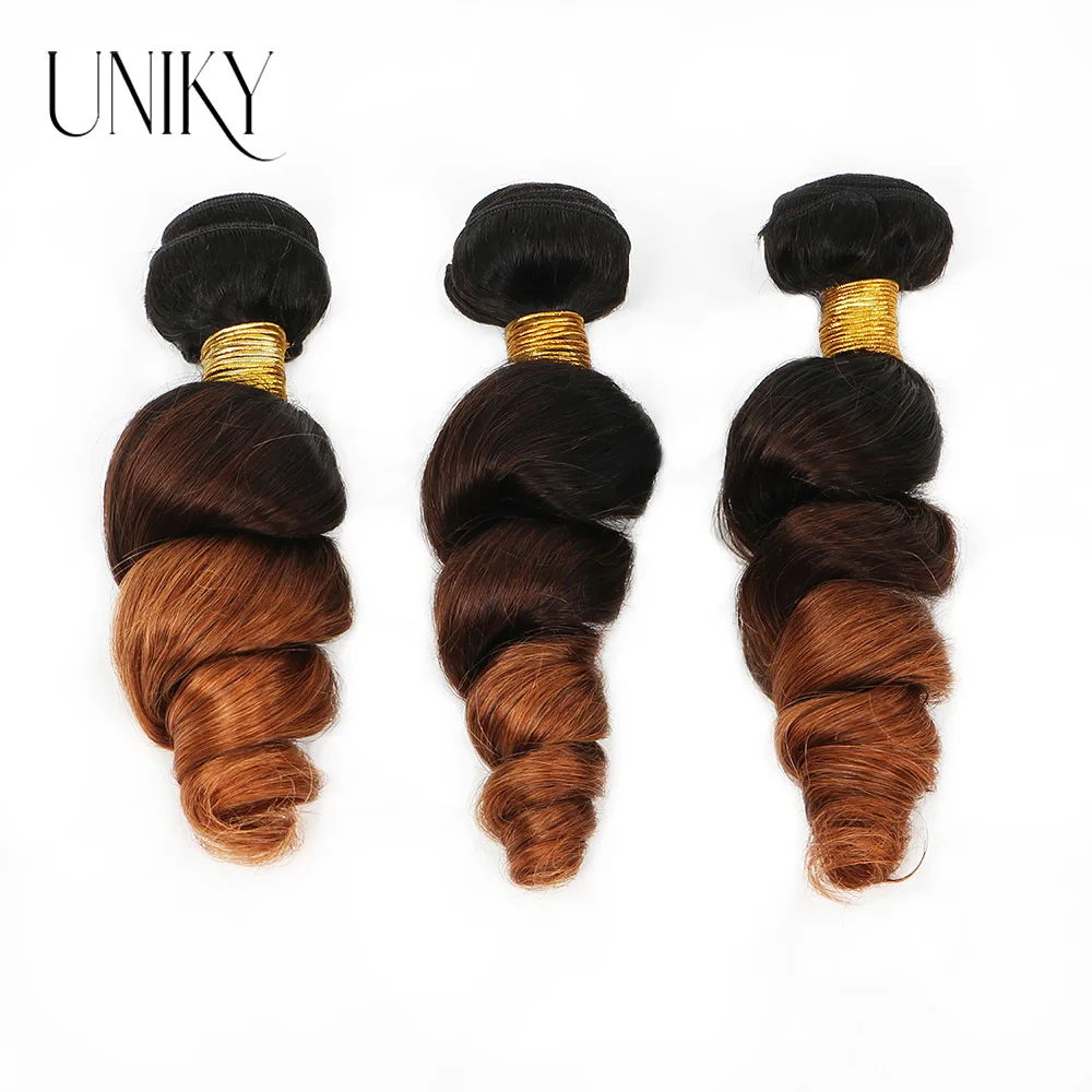 Ombre Bundles ปิดหลวม Wave 10A เกรดสีมาเลเซียผมมนุษย์ Ombre หลวม Wave 3 ชุดและ Ombre T1B/4/30 สี