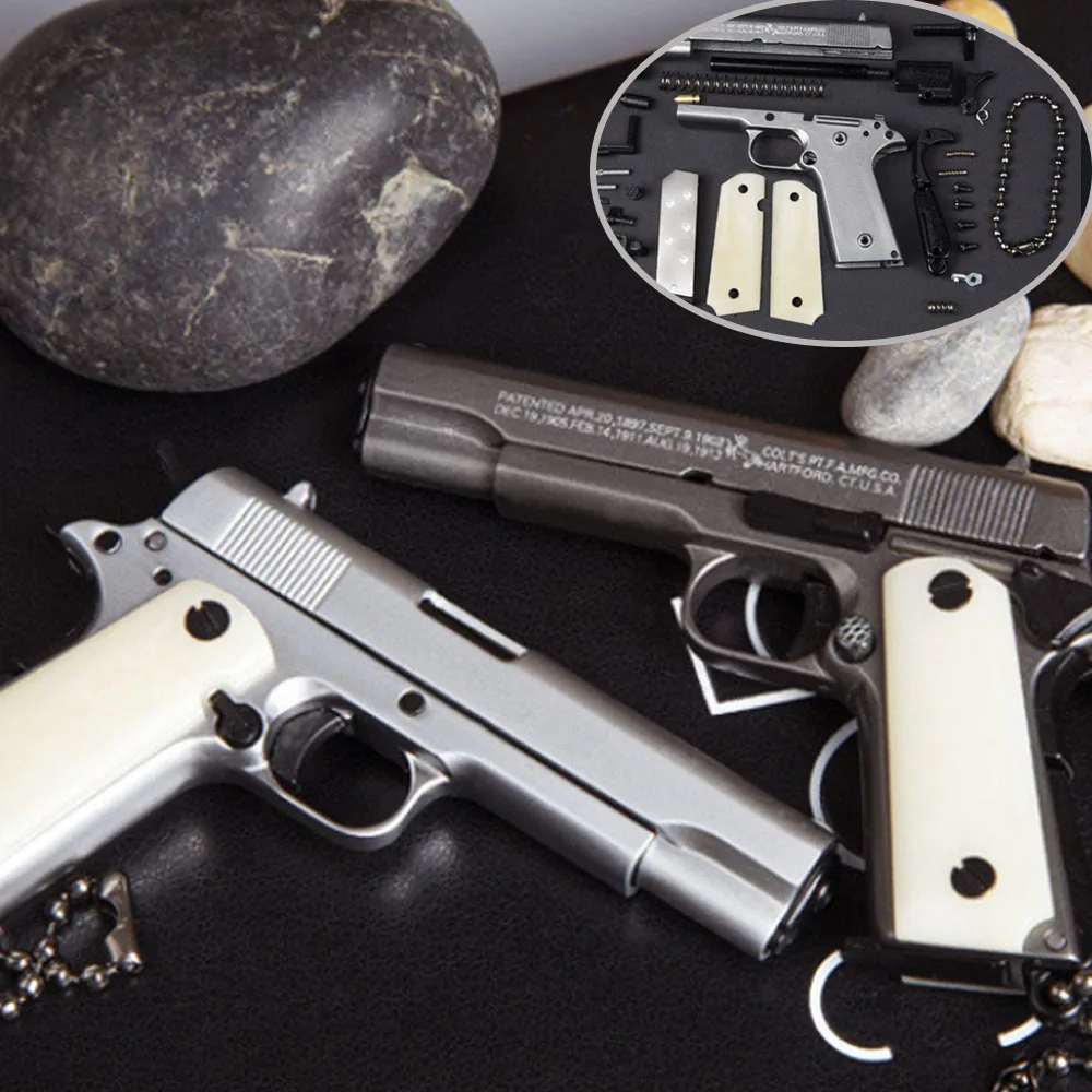 

2025 New 1:3 Scale 1911 Metal Mini Gun Model Detachable Unzip Toy Keychain Shell Pop Up Men Gift Desk Decoration Fidget Toy