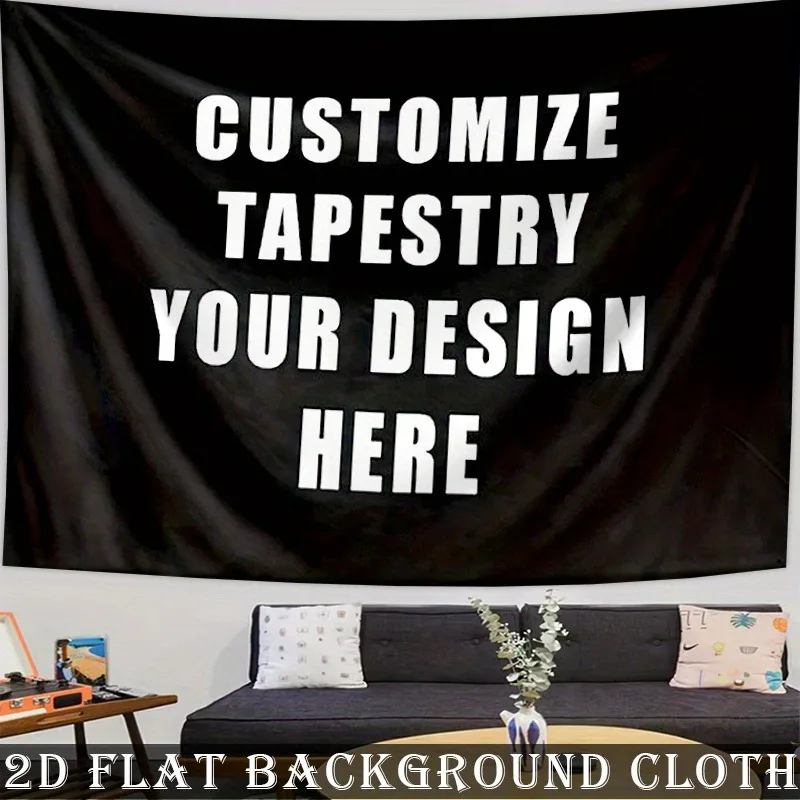 2D Single-Piece Flat Banner, Exclusively Personalized. This Customizable Tapestry Lets You Add Your Own Text.