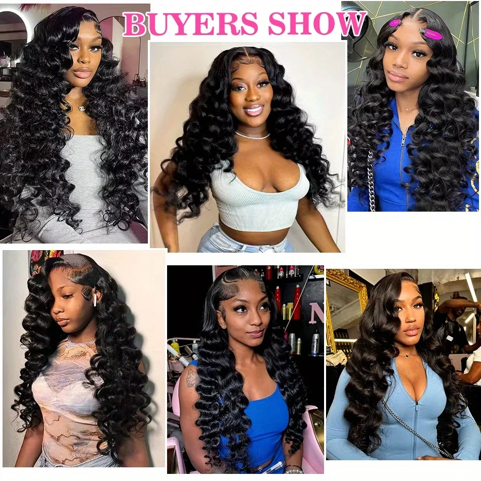 Loose Deep Wave Lace Front Wig 13x4 HD Transparent Glueless Human Hair Wigs for Women Pre-Plucked Elegant Curly Style Wigs image 6