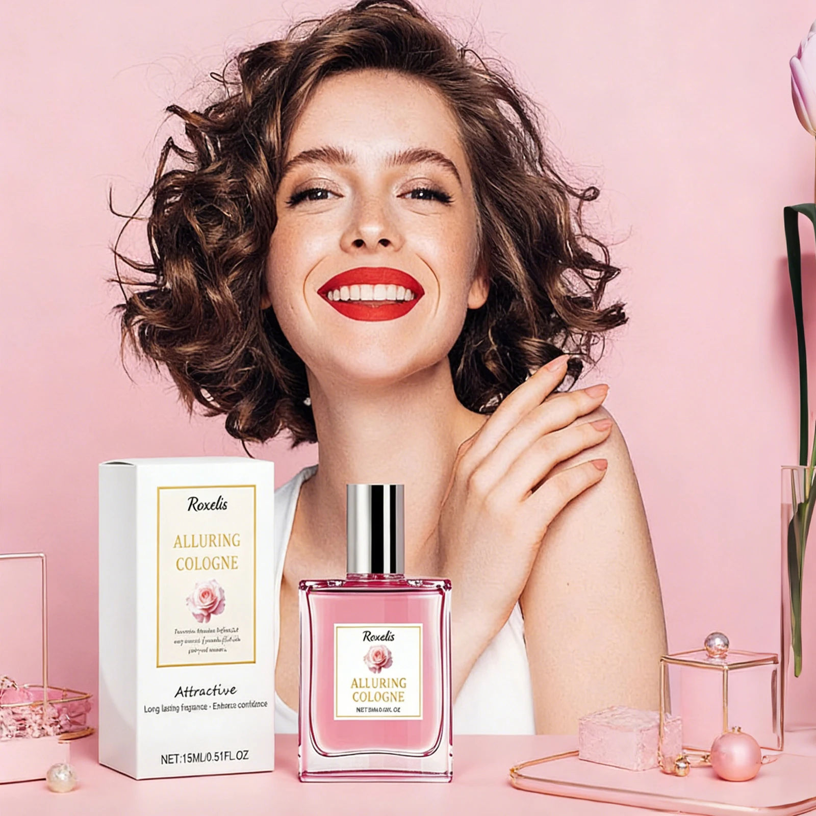 

Roxelis 15ml Scented Women Perfume with elegant rose fragrance Master Design High-end Women creates a romantic atmosphere