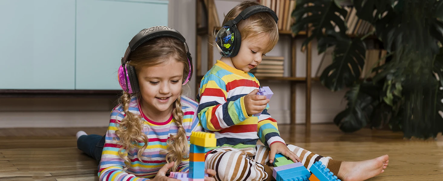 ZOHAN Kids Ear Protection Earmuffs Noise Reduction Headset for Autism Toddler Study Defenders Sleep Soundproof Cover Gift 2 Pack