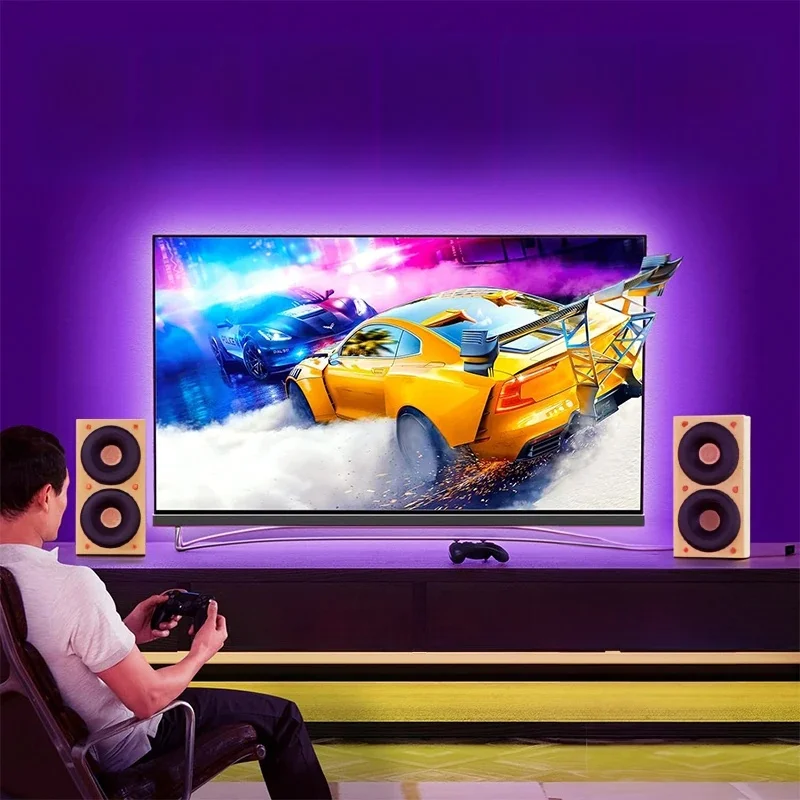 Ambient TV Backlight Sync to Screen for 40-85inch TV, Real-Time Sync LED Light Strip, TV RGB Gaming Light 4K HDMI-Compatible 2.0