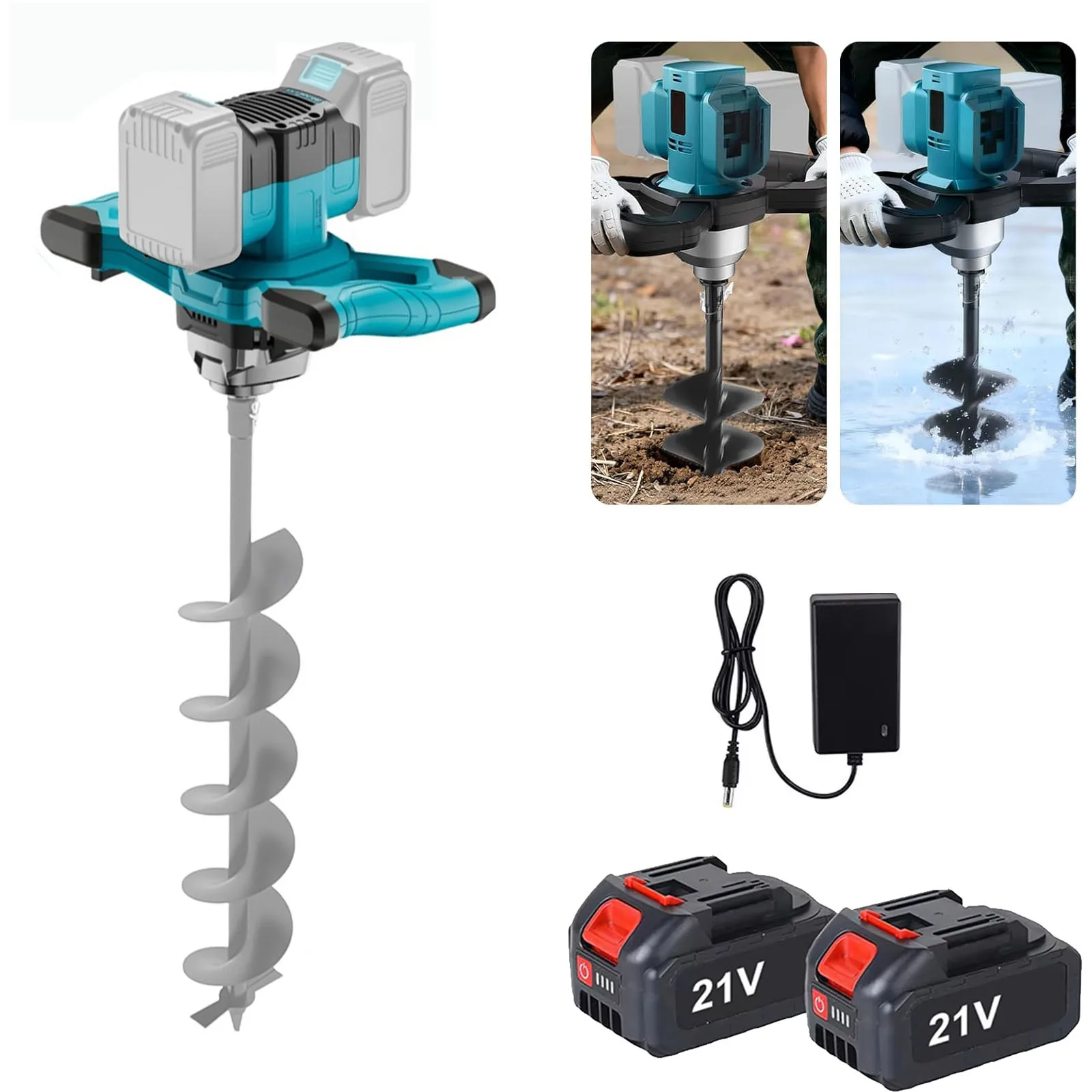 Borstelloze Elektrische Grondboor Elektrische Cement Mixer Draagbare Draadloze Ijsboor Roerstaafje Gips Tool voor Makita21V Batterij