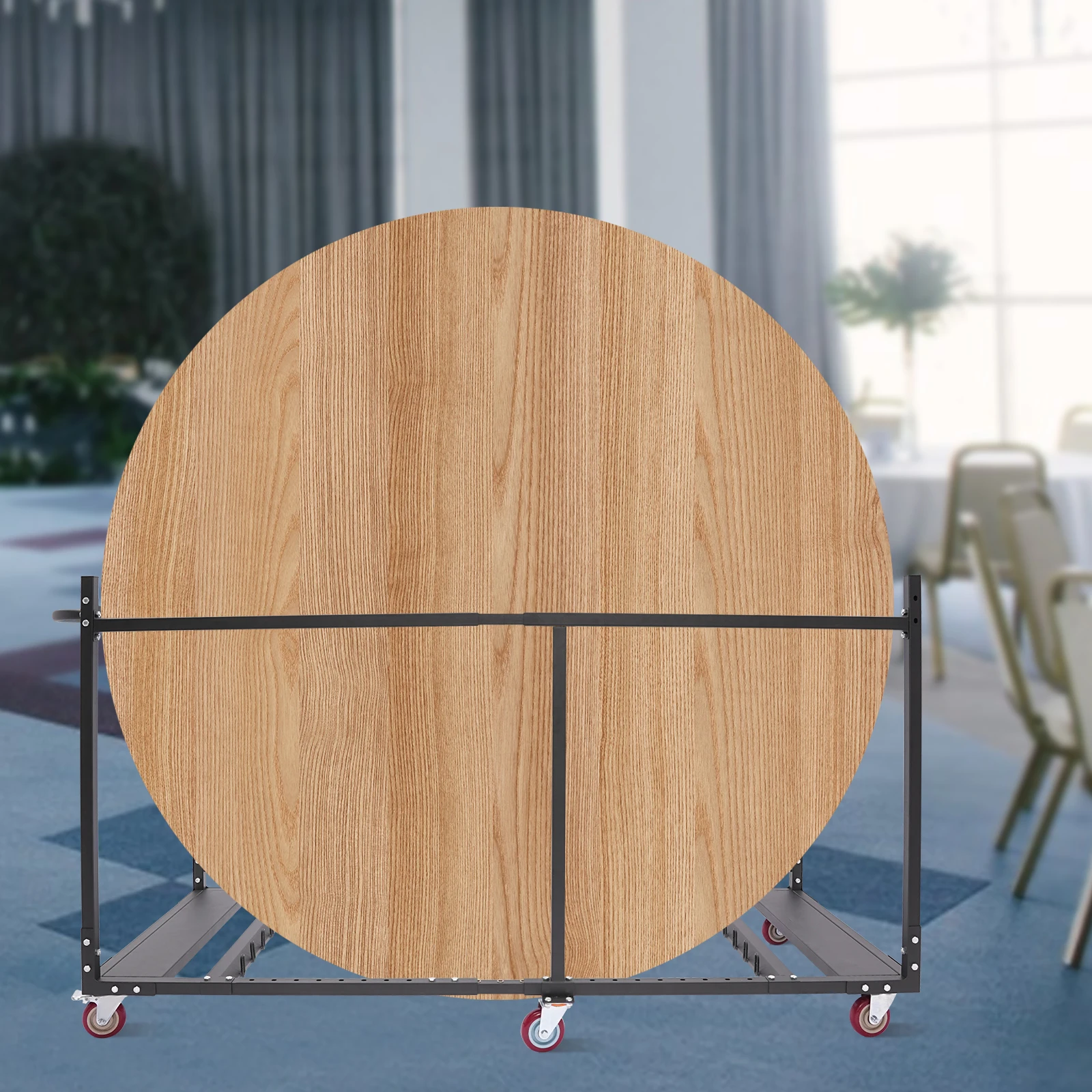 

Черная современная прямоугольная тележка для складного стола, тележка для складного стола, настольная тележка с 6 роликами, 1 * складная тележка для стола