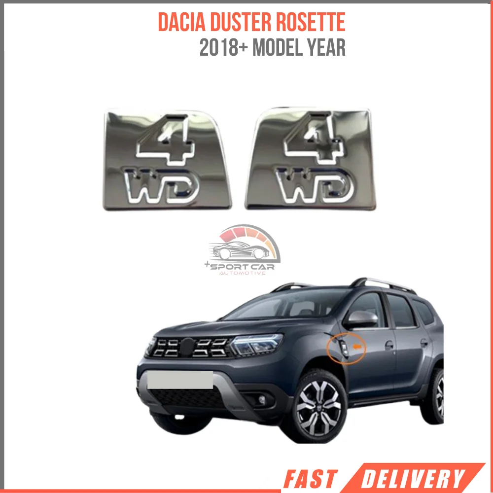 4WD badge Dacia Duster emblem stainless steel 2 piece beyond 2018 model fast delivery