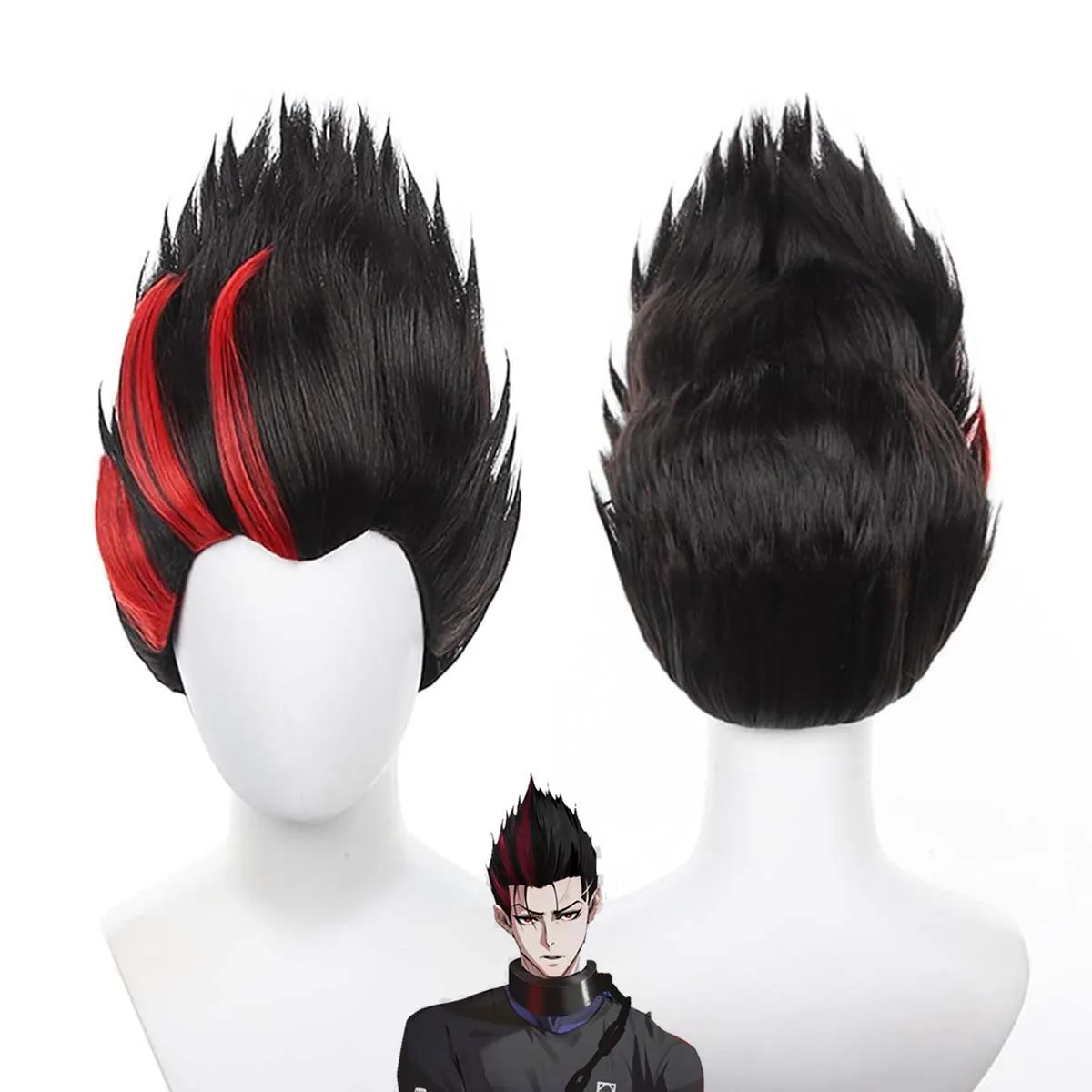 Game Blue Lock Barou Shouei Cosplay Black mixed Red Short Hair Wig for Men