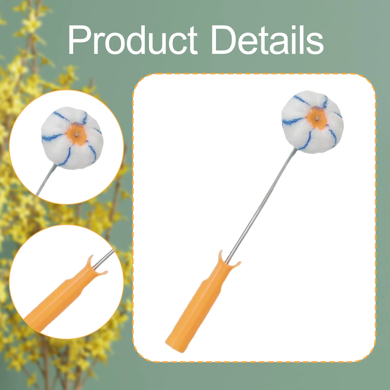 فرشاة دوارة طلاء زاوية 4 بوصة للجدران والأسقف أسطوانة زاوية احترافية بأكمام مستديرة منزلية مستديرة