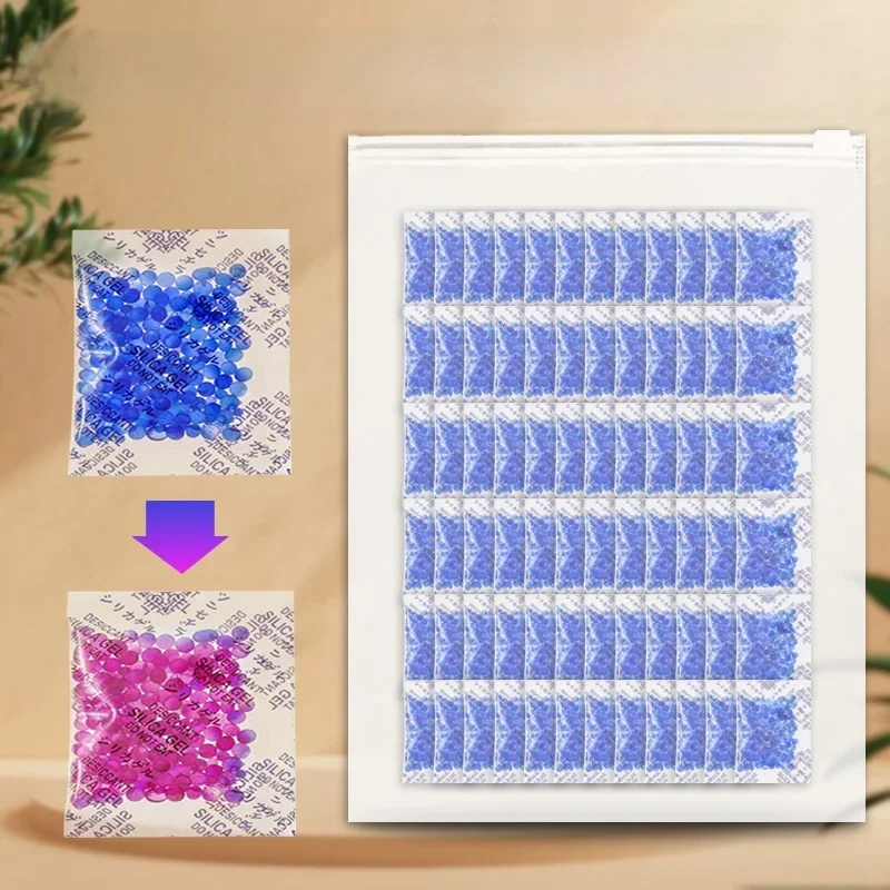 50/100 Stuks 1G Blauw Silicagel Droogmiddel Pakket Ontvochtiger Elektronische Producten Industriële Kwaliteit Kleur Veranderende Droogmiddel - afbeelding 2