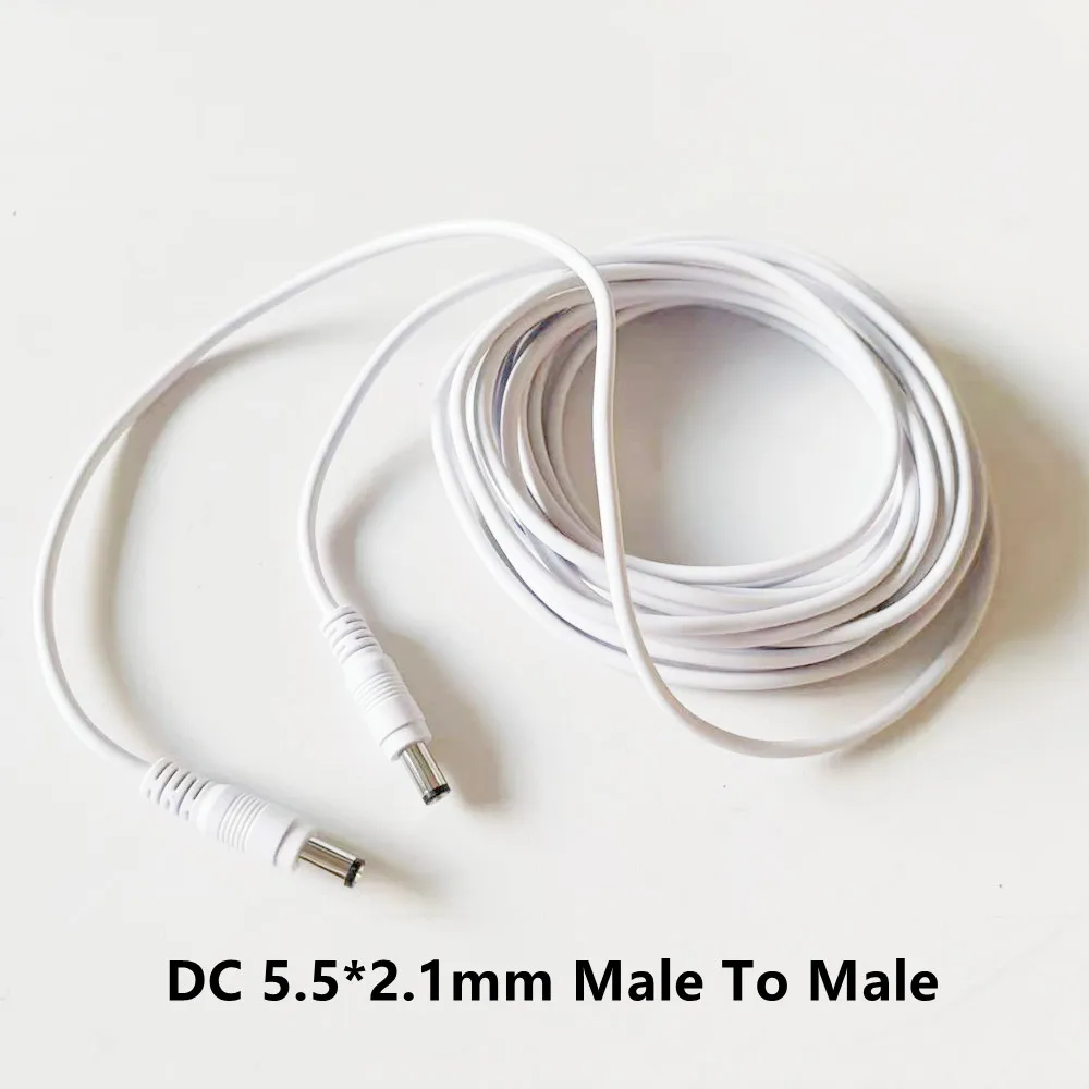 

DC Extension Cord Male to Male 1M/3M/5M/10M 5.5mm x 2.1mm 12V DC Power Extension Cable for Security Camera