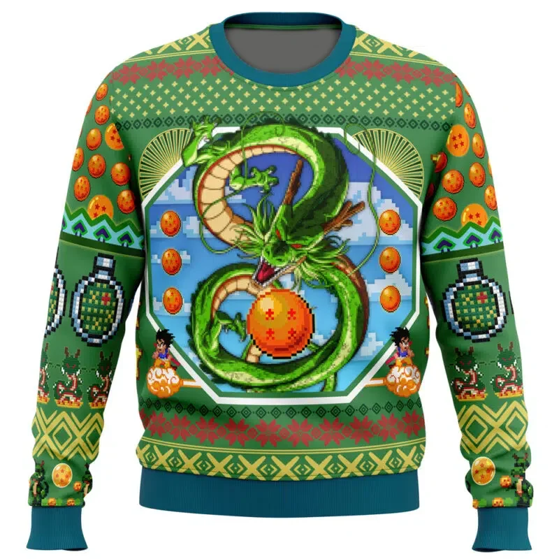 Dragon Ball SHENRON 2025 осень/зима уродливый рождественский свитер аниме повседневная модная спортивная одежда для рождественской вечеринки Dragon Ball SHENRON 2025 осень/зима уродливый рождественский свитер аниме повседневная модная спортивная одежда для рождественской вечеринки