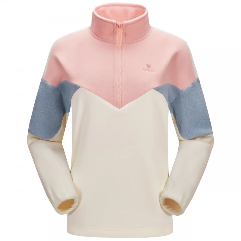 GOLDEN CAMEL Outdoor Women Jacket Half-open Chest Fleece Jacket Winter Warm Polar Fleece Sweater Grain Jackets for Women