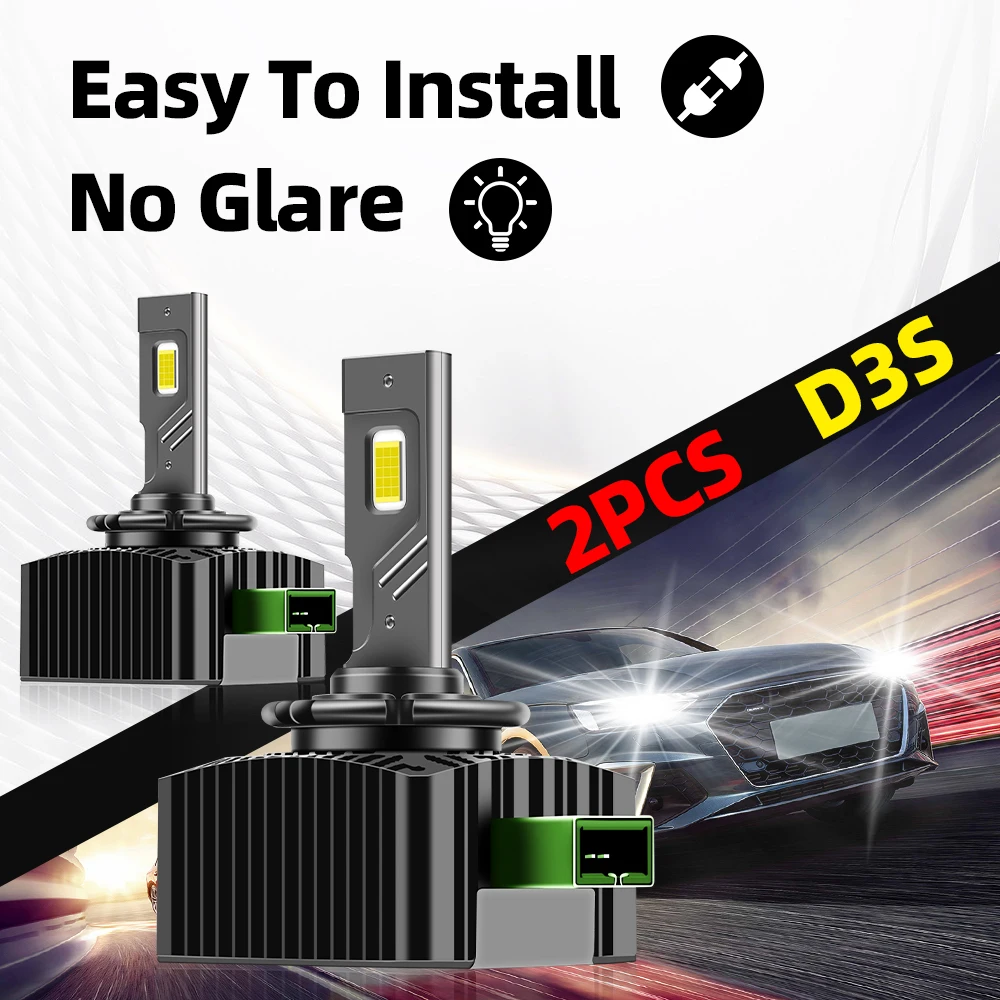 2 قطعة 30000LM D1S D3S المصباح 35 واط D2S D2R D4S D4R D5S D8S LED Canbus مصابيح السيارات LED أضواء لمبة لأضواء السيارة 6000K التوصيل والتشغيل