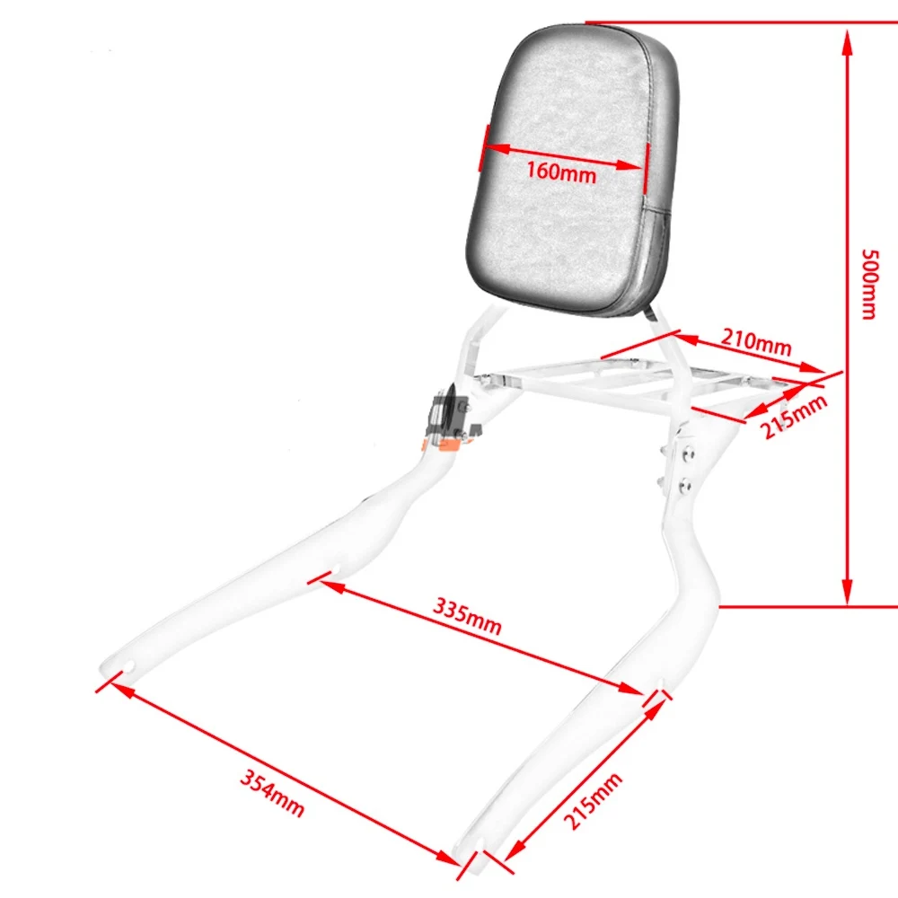 Backrest Sissy Bar luggage Rack Pad Motorcycle Cruiser Bike for SUZUKI Intruder Volusia VL400 VL 800 C800 Boulevard C50 view 5