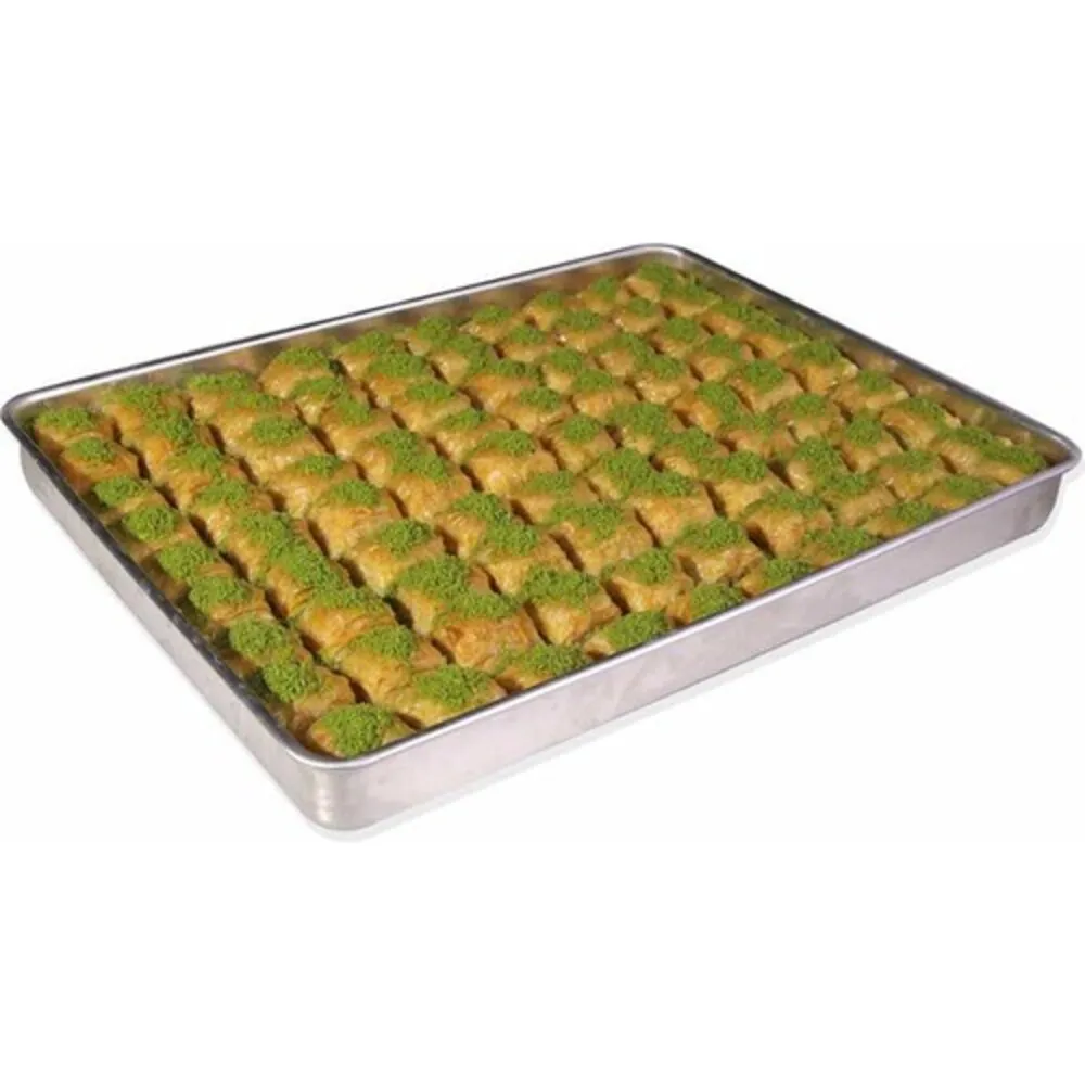 Aluminum Baklava and Pastry Tray 30x45 cm The product is food contact certified and is a kitchen cooking accessory produced usin